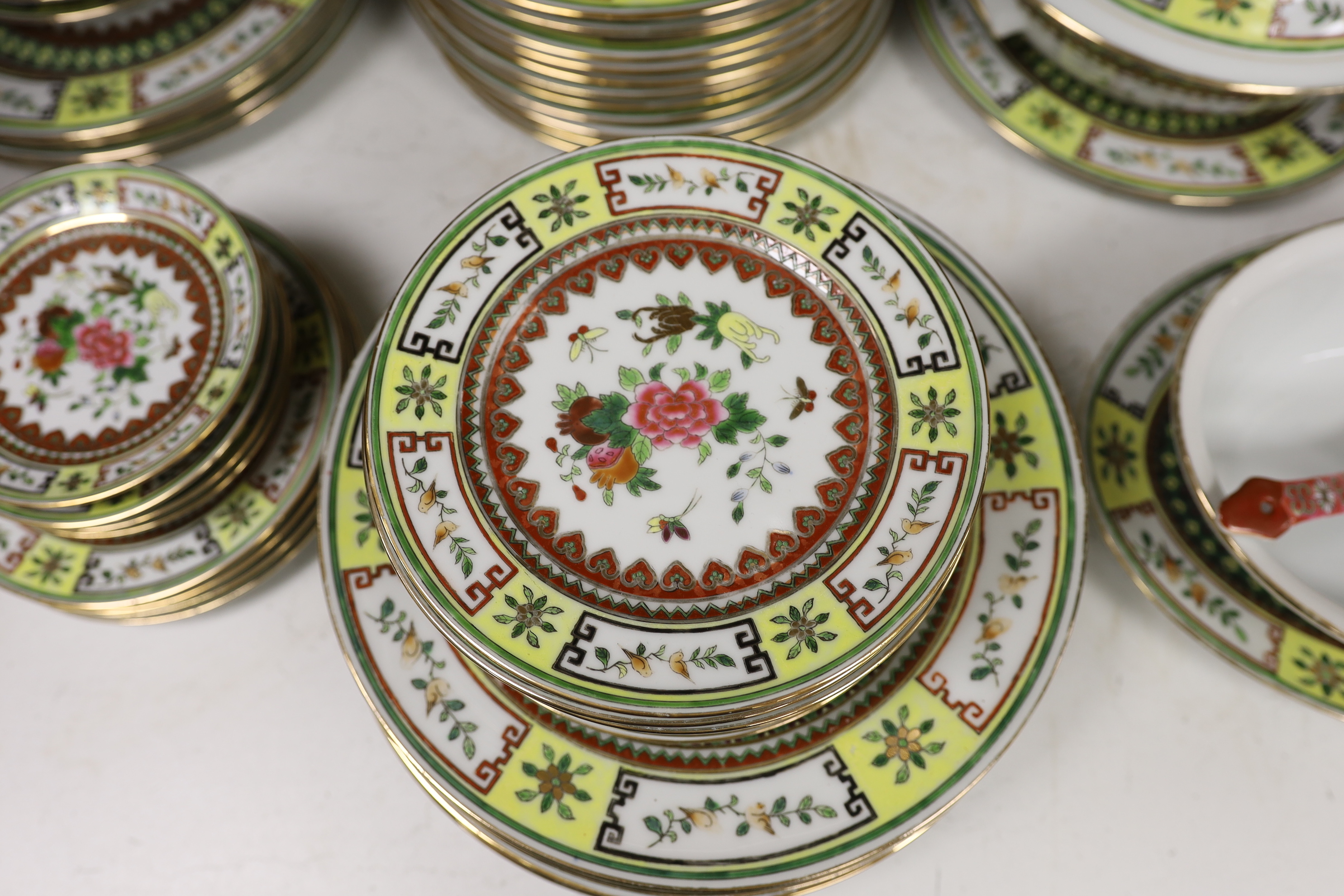 A 1960’s Chinese enamelled porcelain dinner service